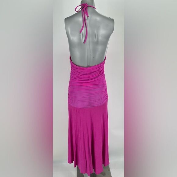 LA PERLA Pink Halter Cover Up Dress & Bikini Top Sz 48 US 12 - Picture 6 of 13